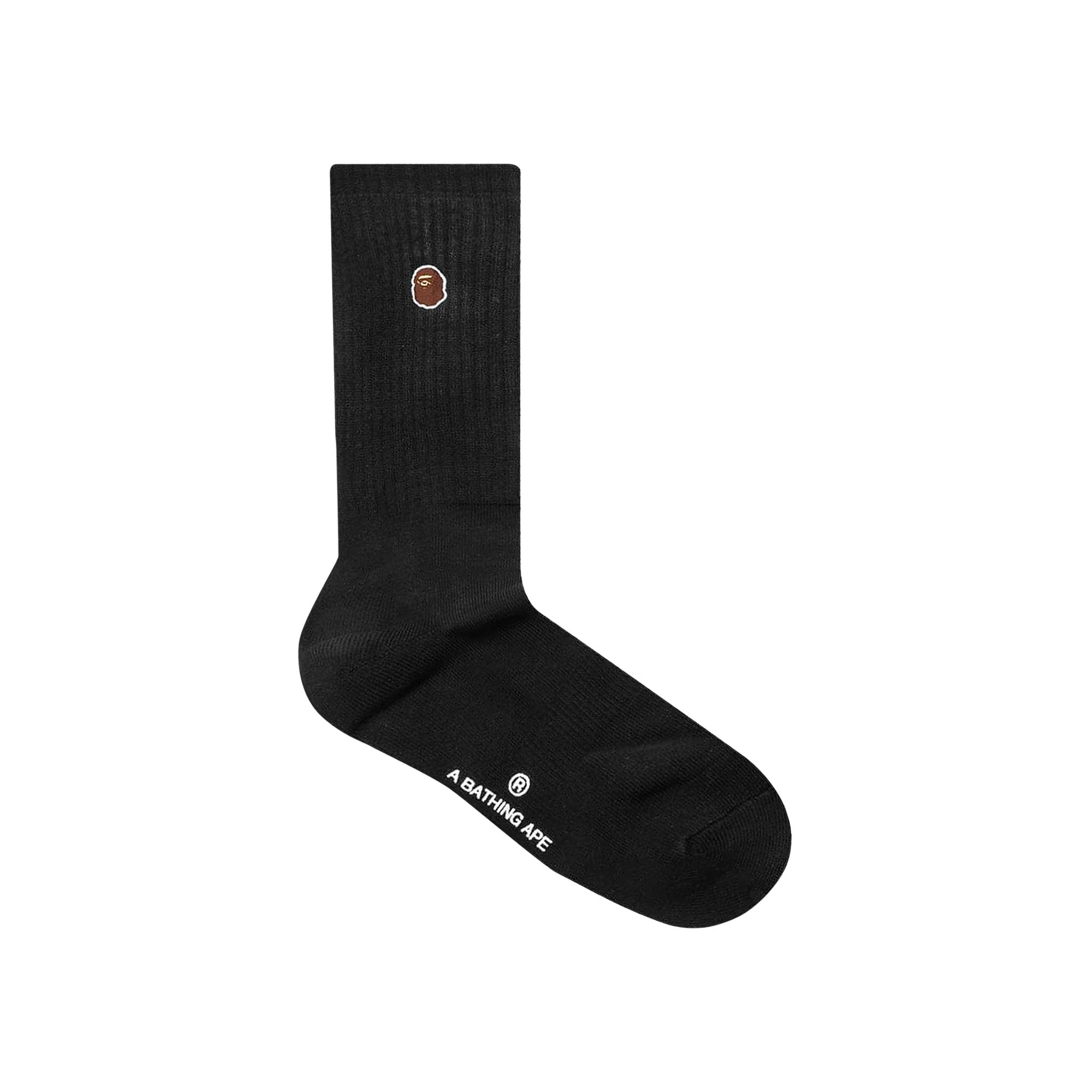 BAPE Ape Head Solid Socks, Black