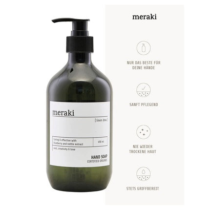 Linen Dew Certified Organic Liquid Hand Soap for Daily Skin Care ,Meraki