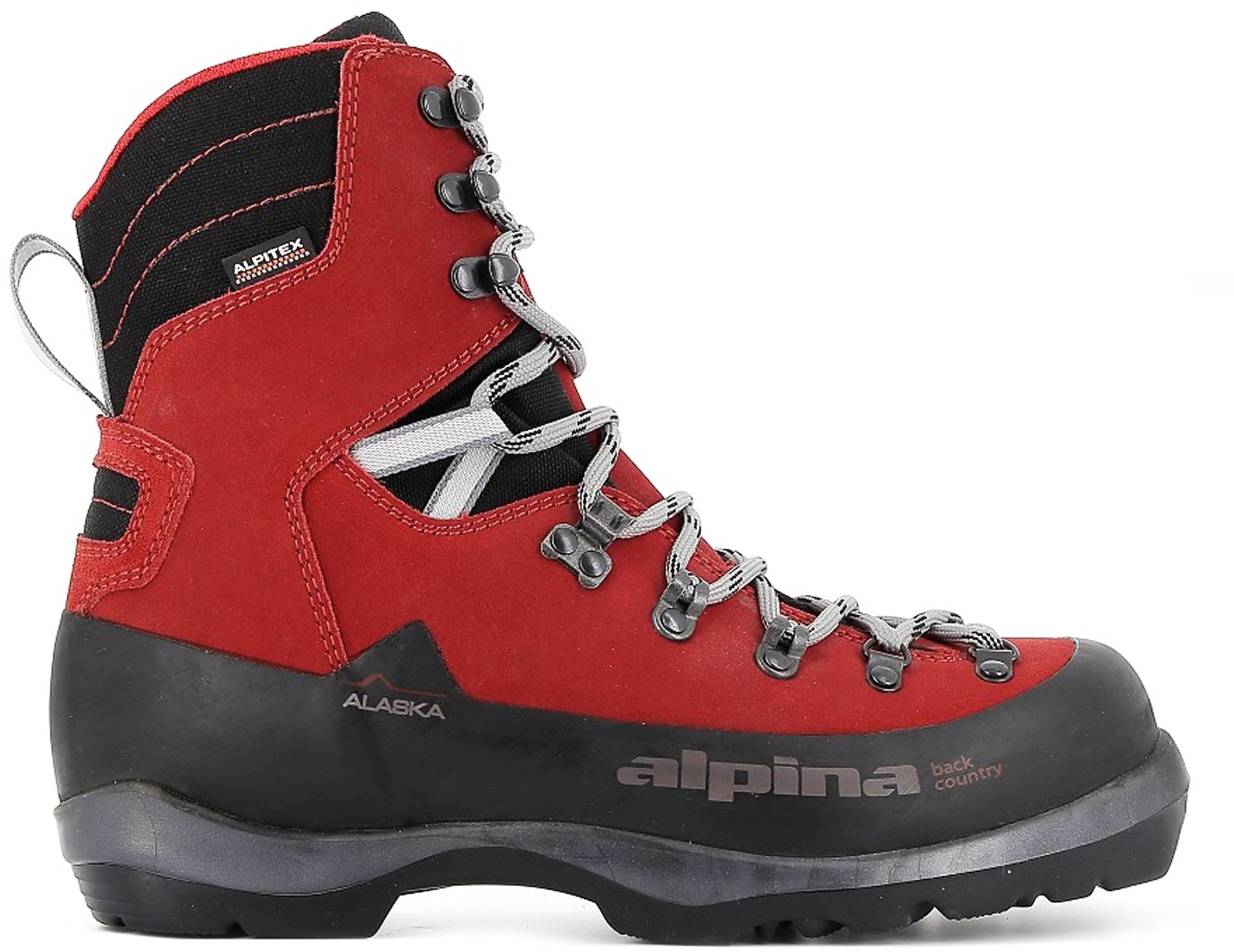 Alaska BC Alpina cross-country ski boots, red