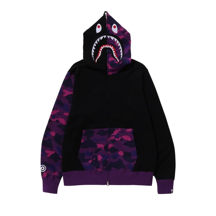 BAPE Color Camo Shark Full Zip 'Purple' Hoodie, Purple