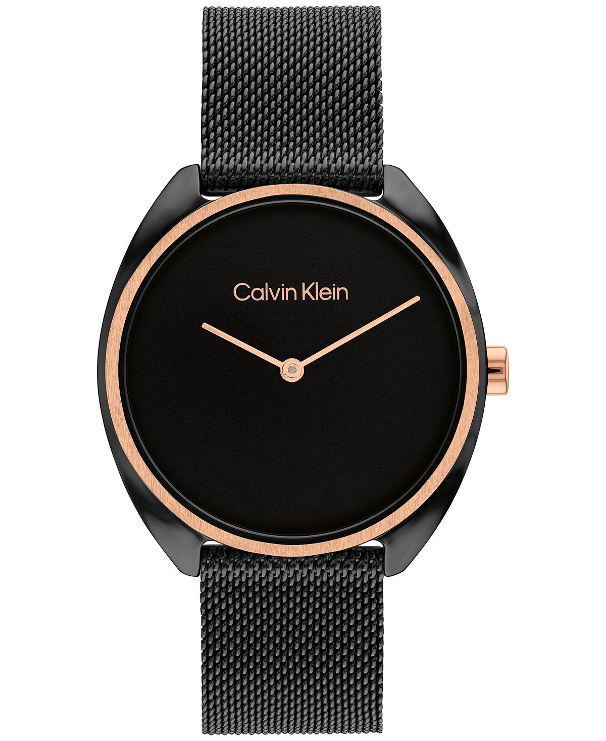 Women's Quartz Black Watch with Stainless Steel Mesh Bracelet 34 mm Calvin Klein, black