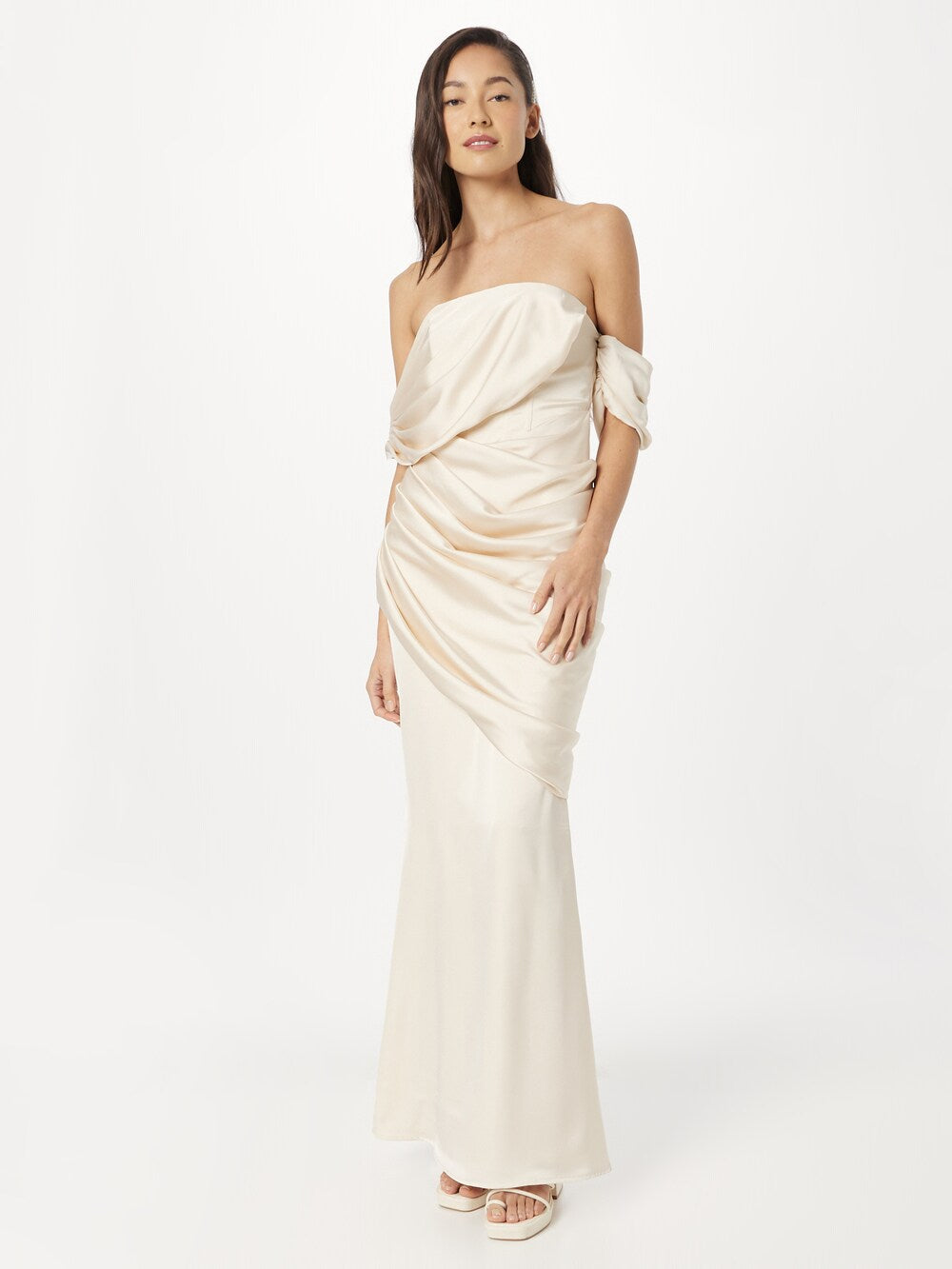 Misspap evening dress, champagne