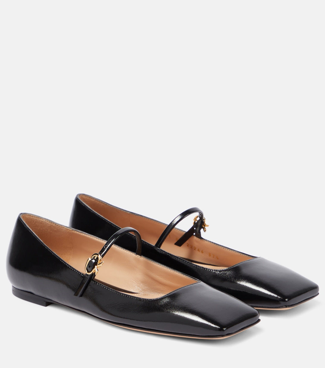 Christina Gianvito Rossi patent leather ballet flats, black