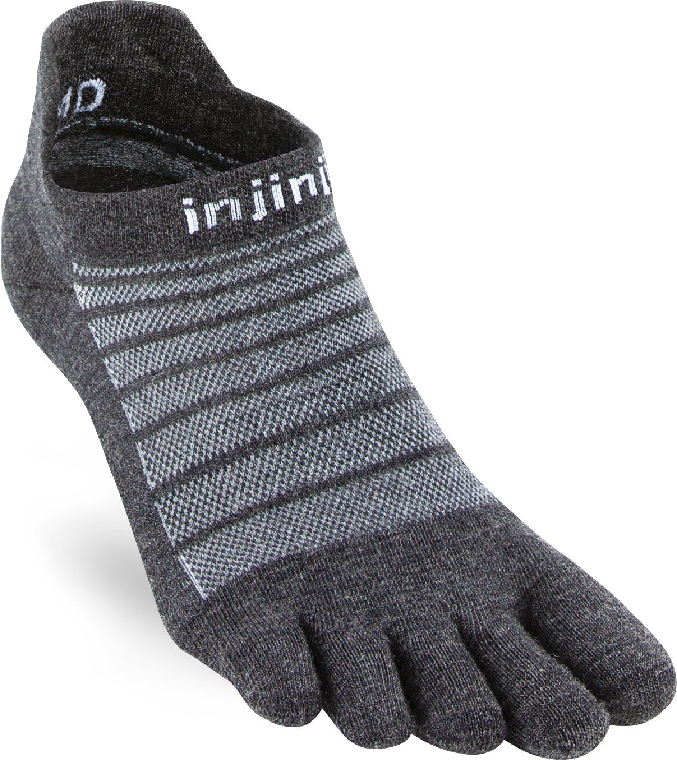 Injinji Lightweight Wool Non-Show Running Socks, Gray