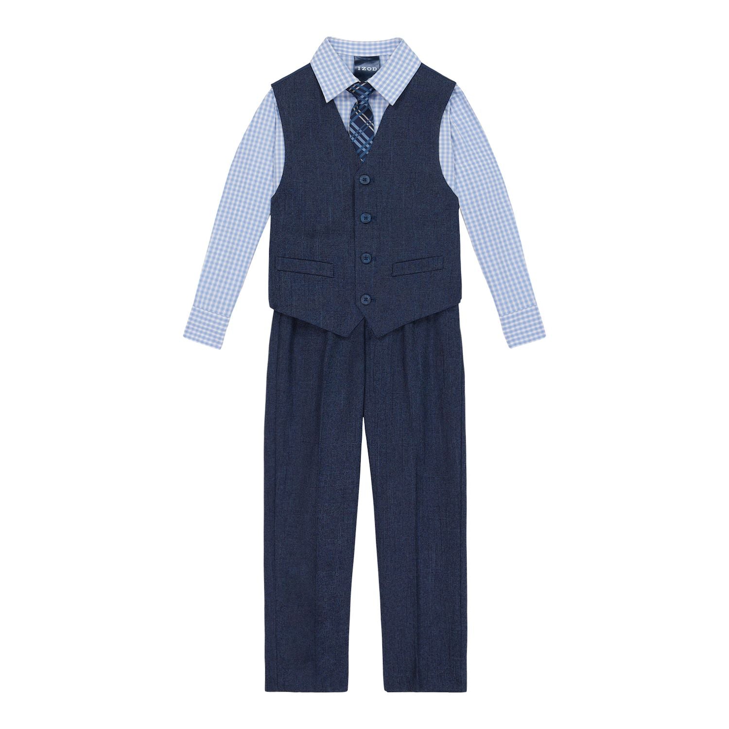 Set of vest, shirt, trousers and tie IZOD for boys 4–12 years old IZOD, blue