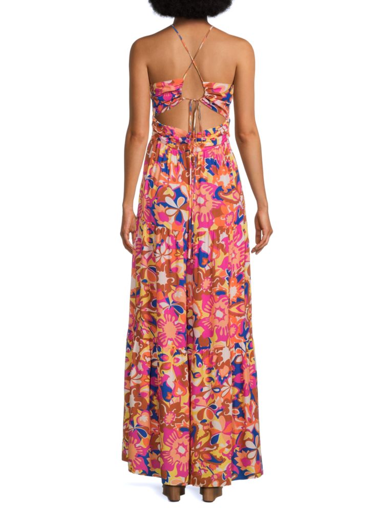 Safia Ba&Sh Floral Maxi Dress in Rose