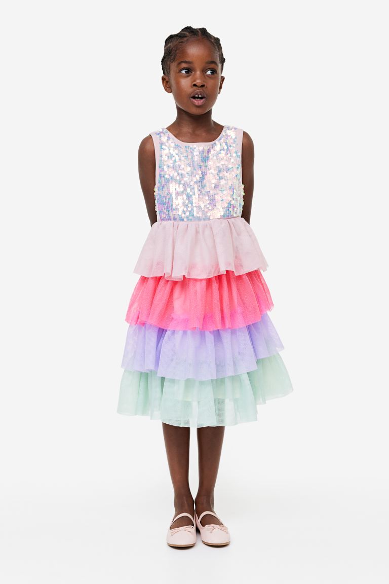 Tulle dress with sequins H&M