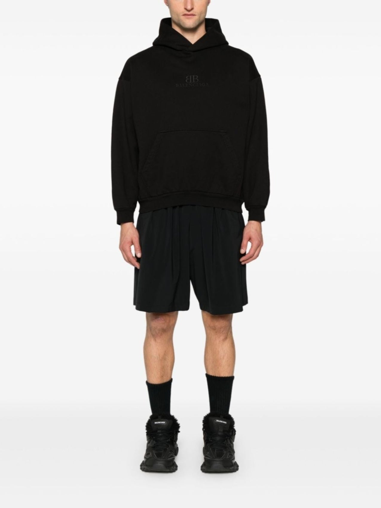 Balenciaga Logo Track Shorts Black