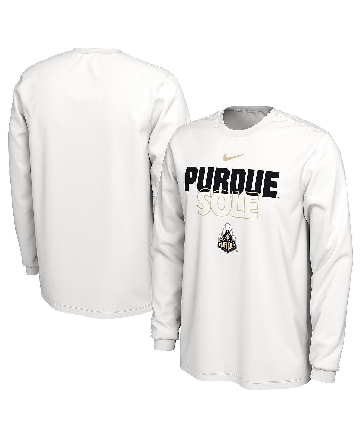 Purdue Boilermakers On Court Nike Men's White Long Sleeve T-Shirt