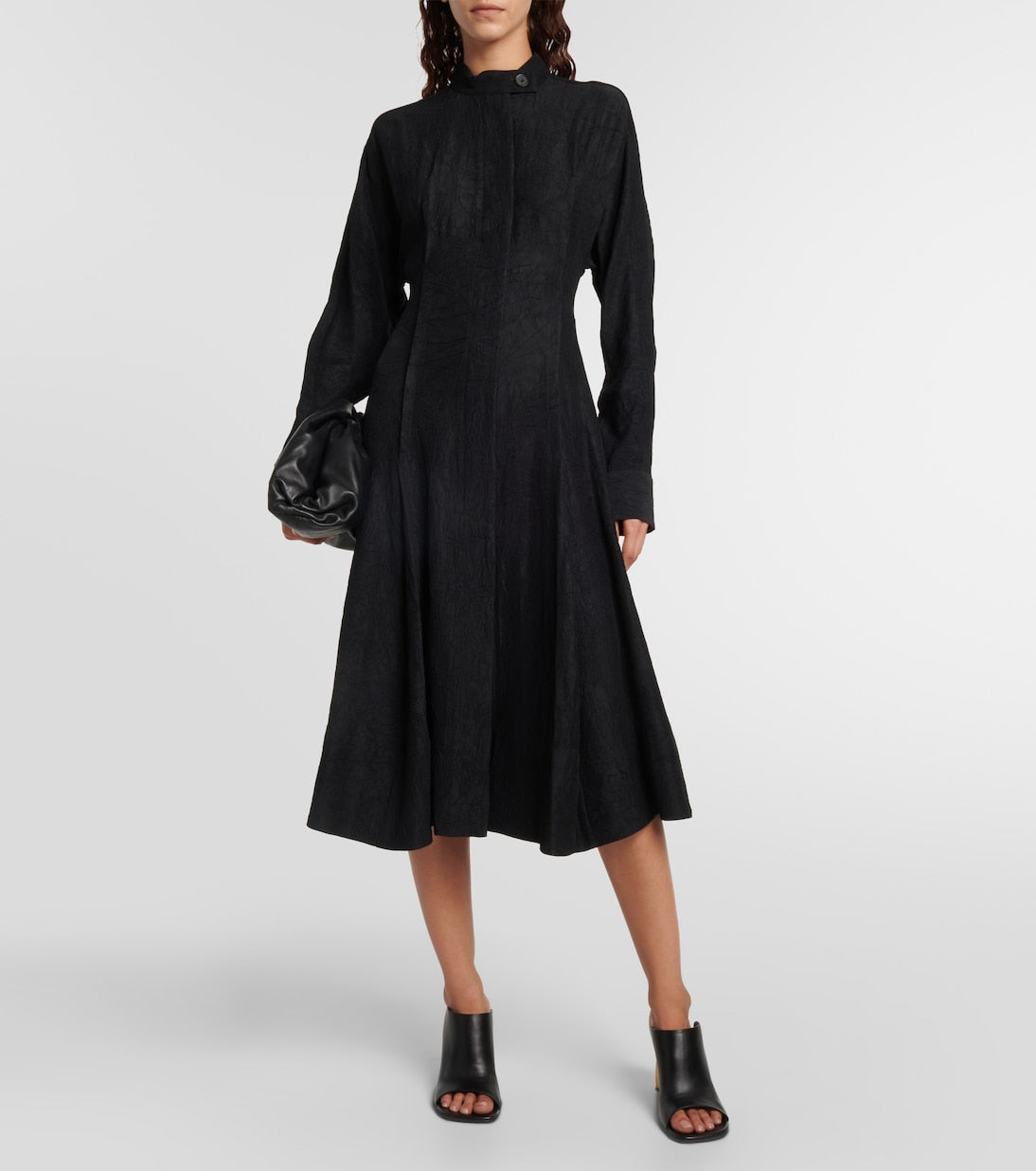 Proenza Schouler satin midi dress, black