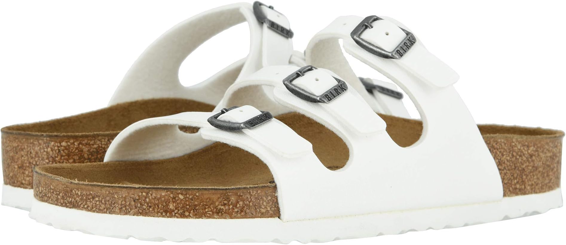 Florida Birko-Flor Birkenstock Flat Sandals, White Birko-Flor