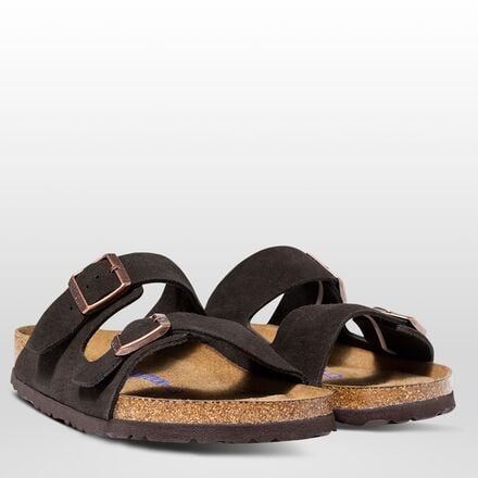 Women's Birkenstock Arizona Suede Sandals with Cushioned Insole in Mocha Suede