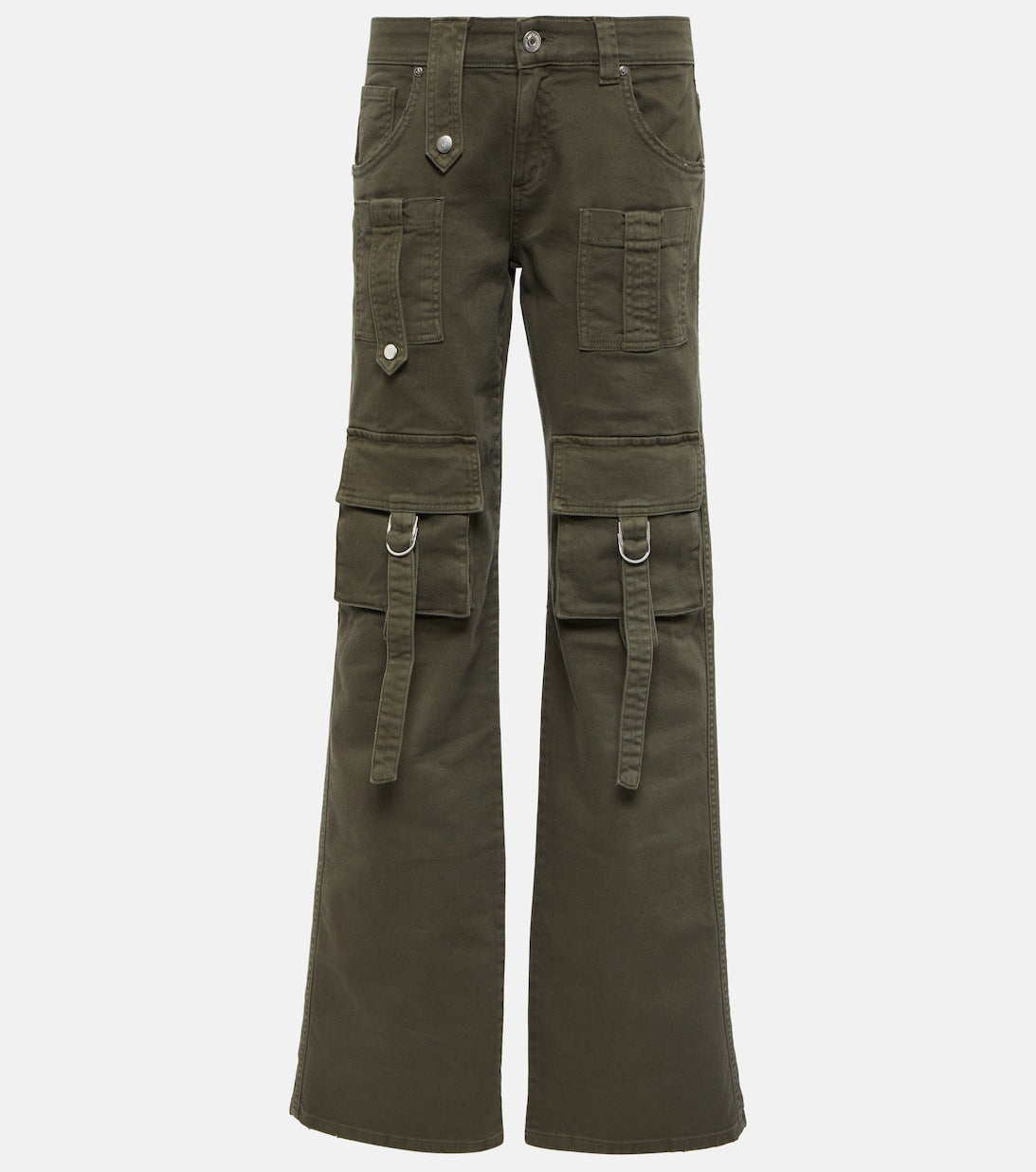 Low-rise denim cargo pants BLUMARINE, green