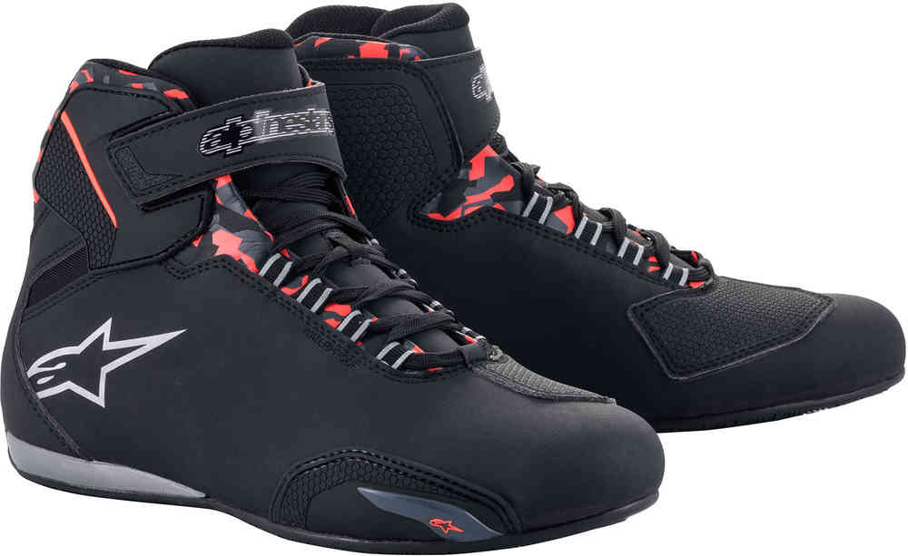 حذاء Sektor Alpinestars للدراجات النارية مقاوم للماء، أسود/رمادي/أحمر