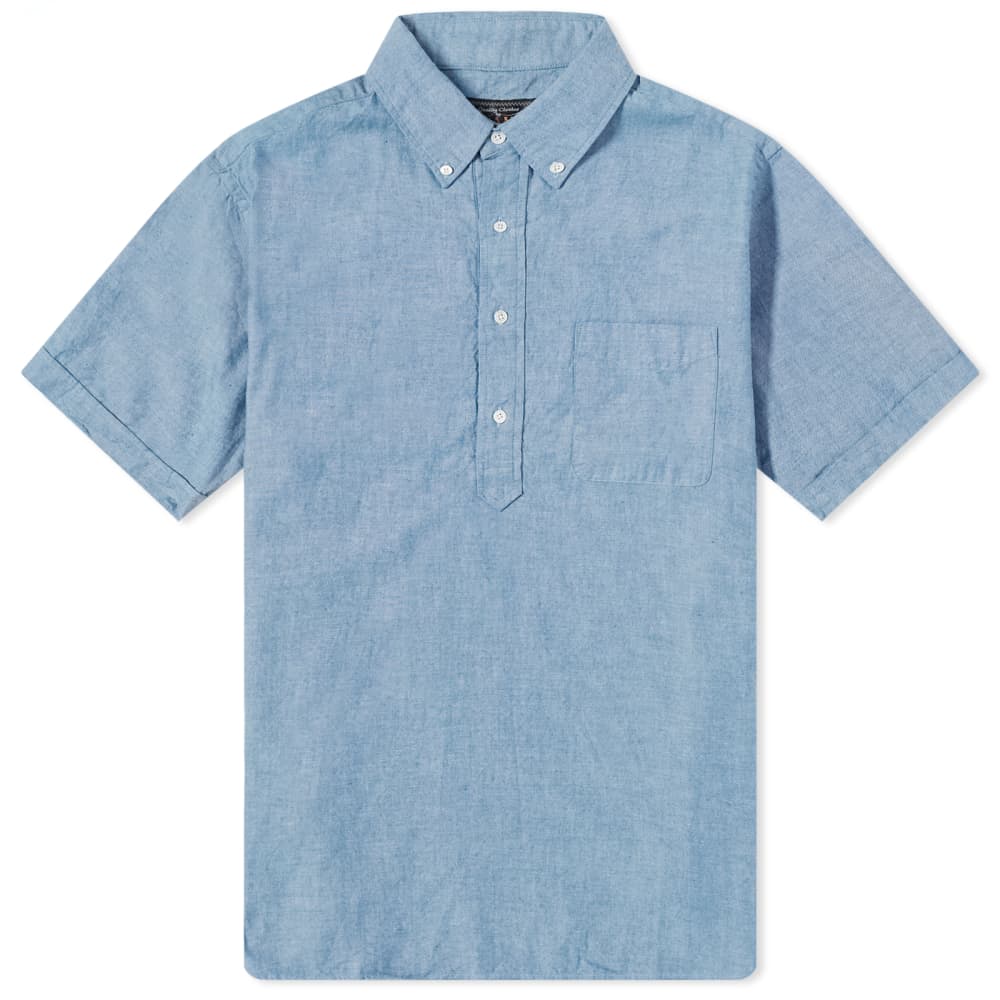 Beams Plus Bchambray shirt with short sleeves, blue