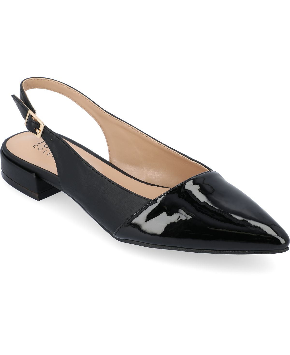 Bertie Journee Collection Women's Two-Tone Flats, Black