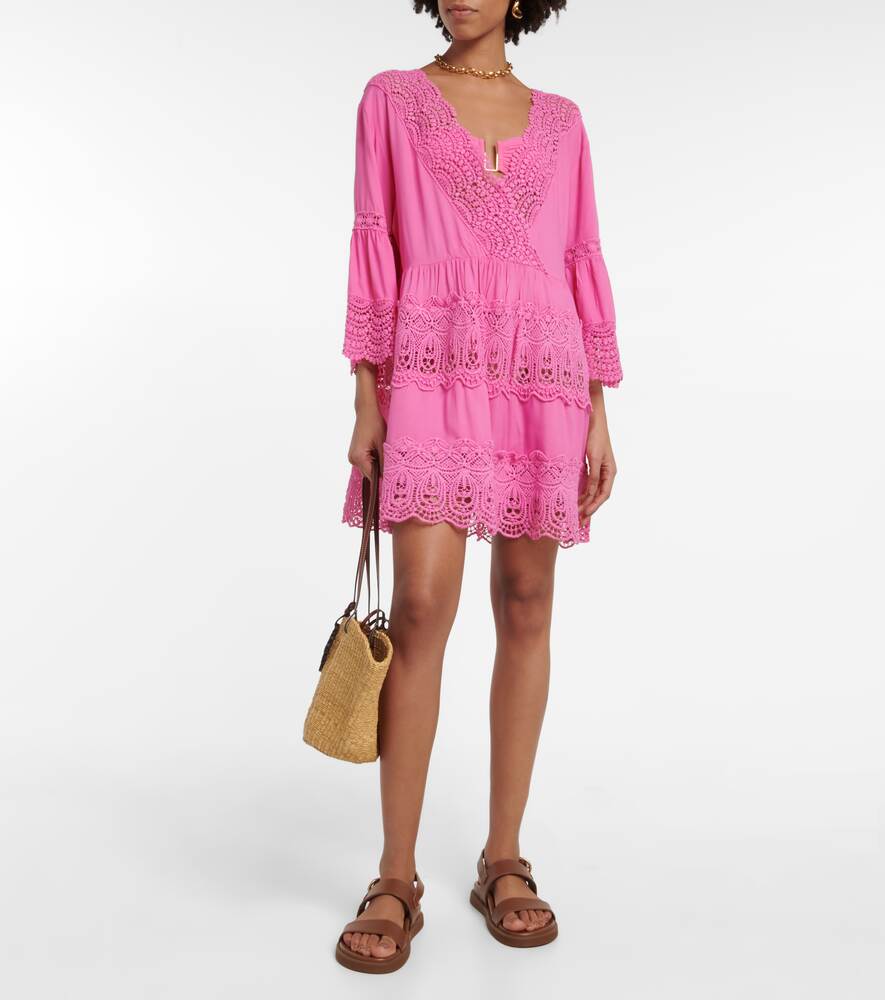 Vanessa mini dress with embroidery MELISSA ODABASH, pink