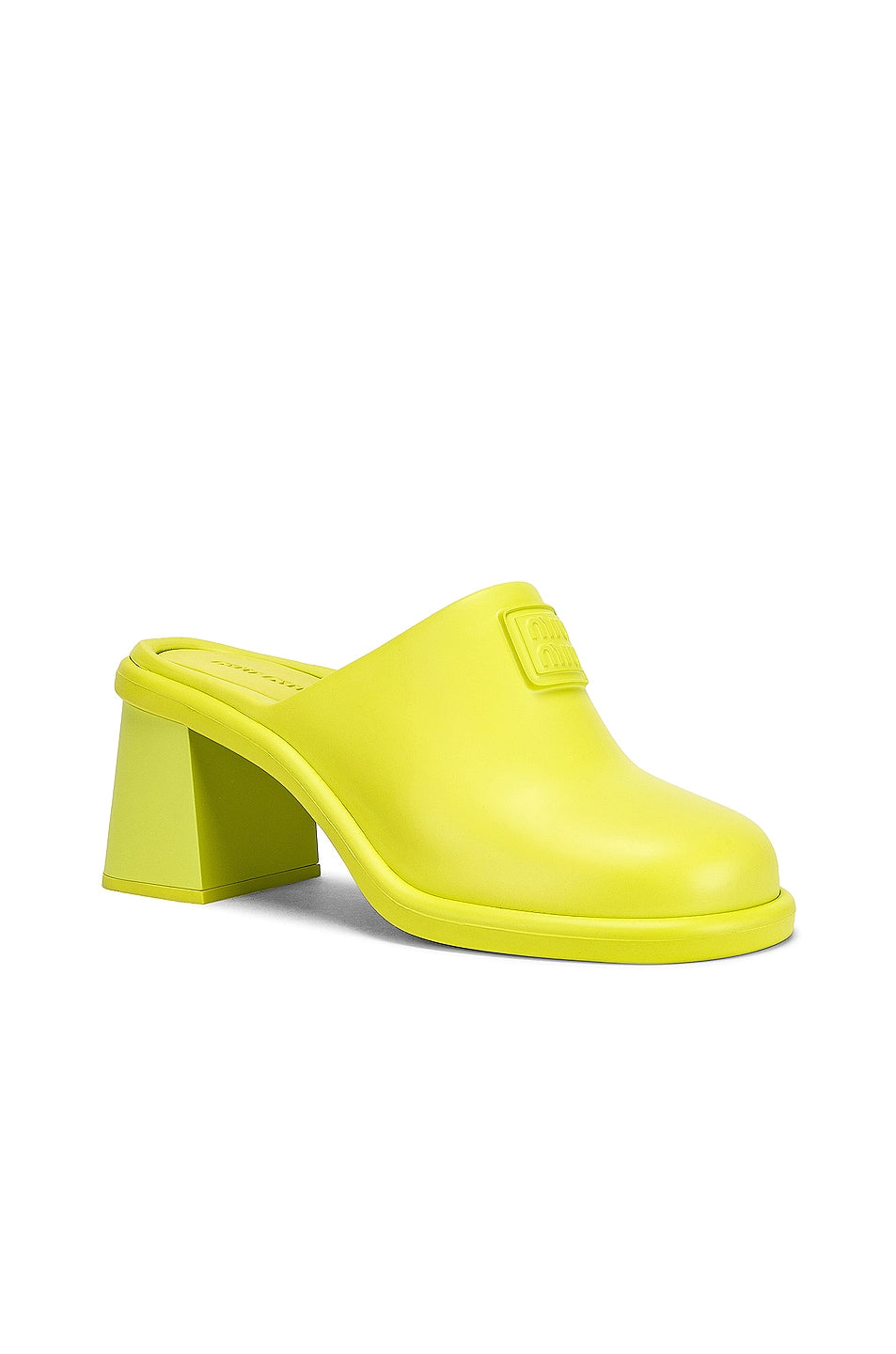 Miu Miu Softs mules, lime