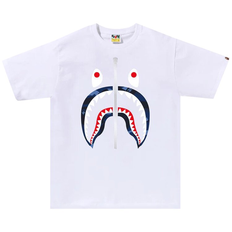 BAPE Color Camo Shark 'White/Navy' T-Shirt, White