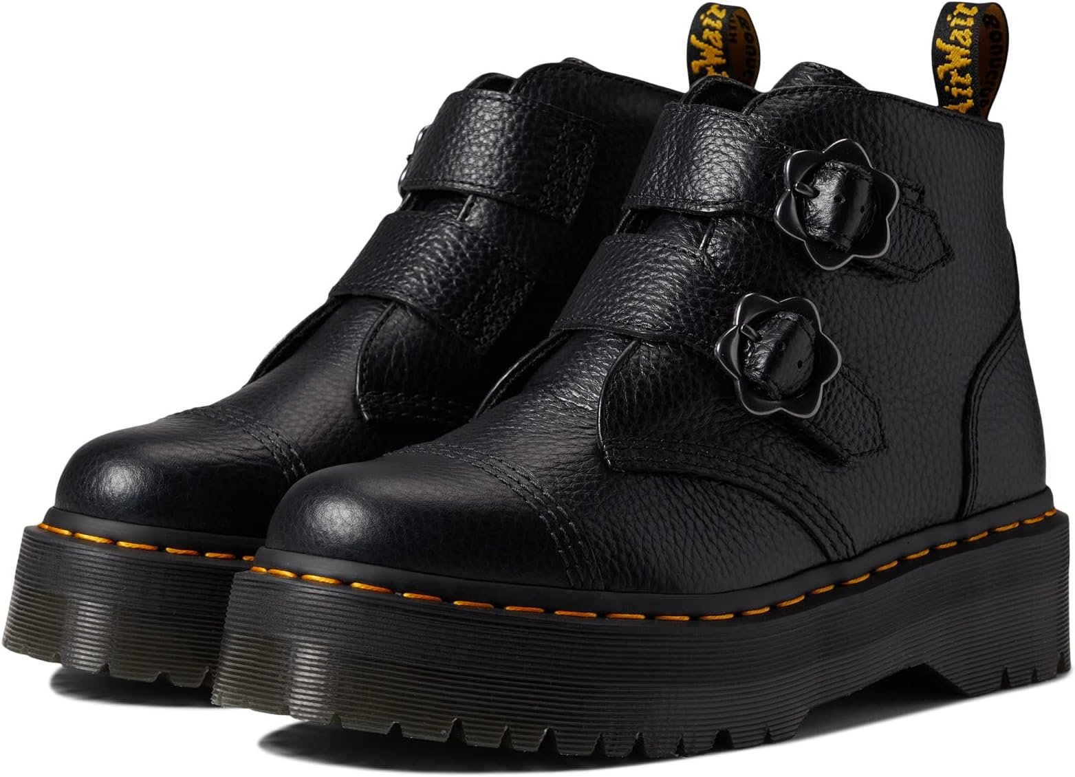 Ankle boots Devon Flower Dr. Martens Black Milled Nappa