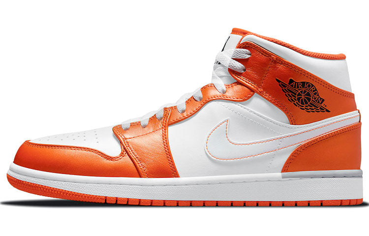 Jordan 1 Mid Metallic Orange white