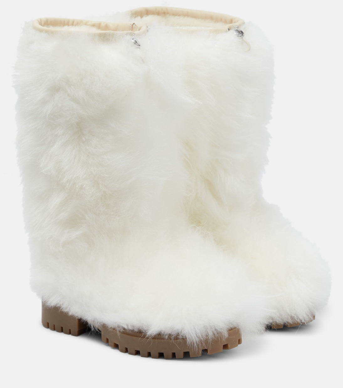 Yves Salomon sheepskin boots, white