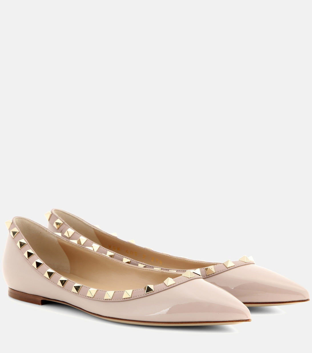 Valentino Garavani Rockstud patent ballet flats Valentino Garavani, beige