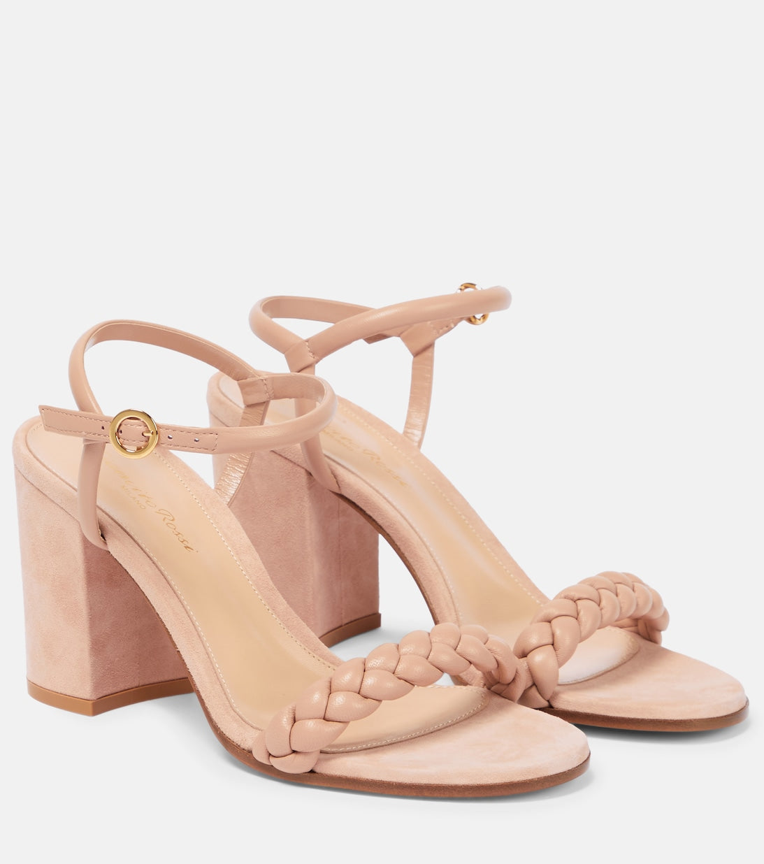 Cruz 60 sandals in leather and suede Gianvito Rossi, pink