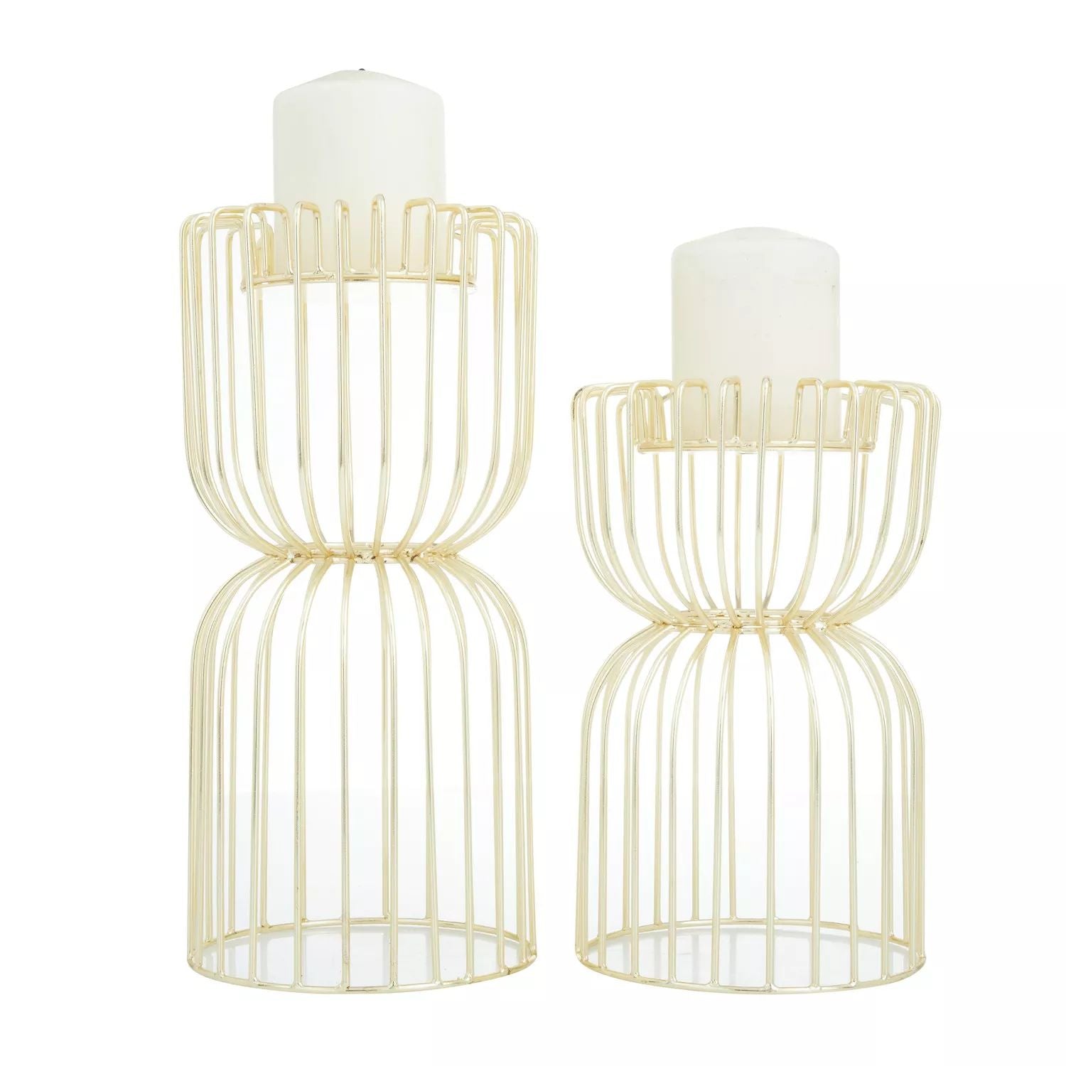 CosmoLiving by Cosmopolitan Wire candle holder, table decor, set of 2 pieces