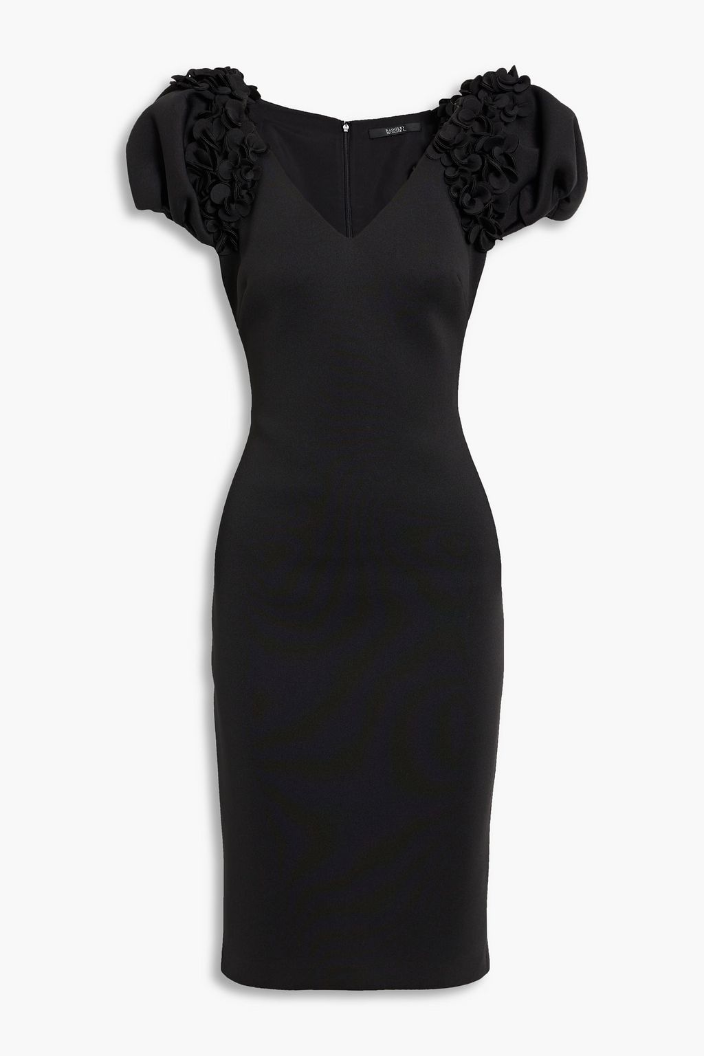 Scuba dress with floral applique BADGLEY MISCHKA, black