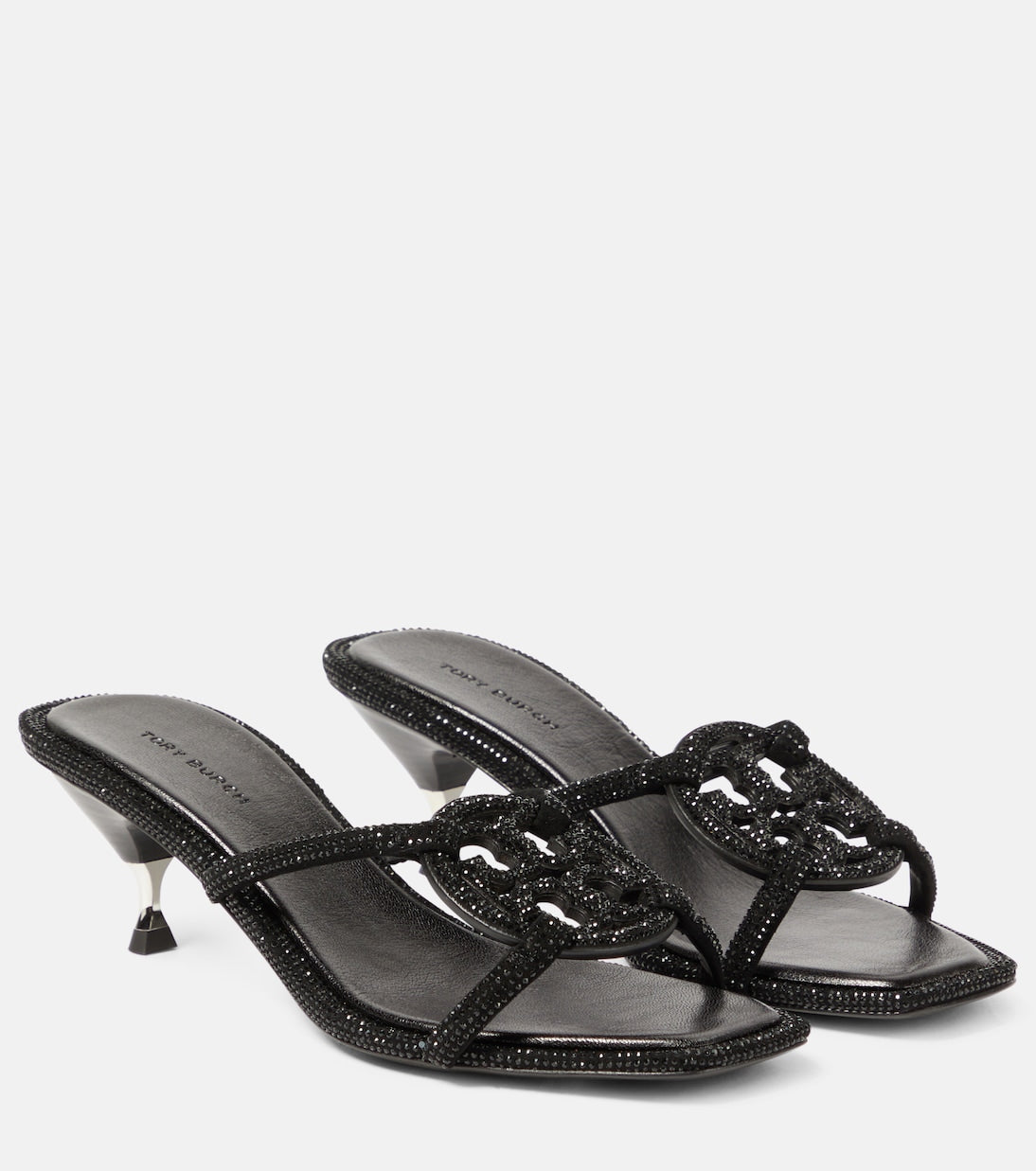 Tory Burch geo bombe miller suede sandals, black