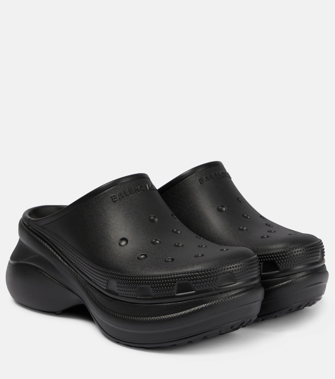 x Crocs Balenciaga platform slides, black