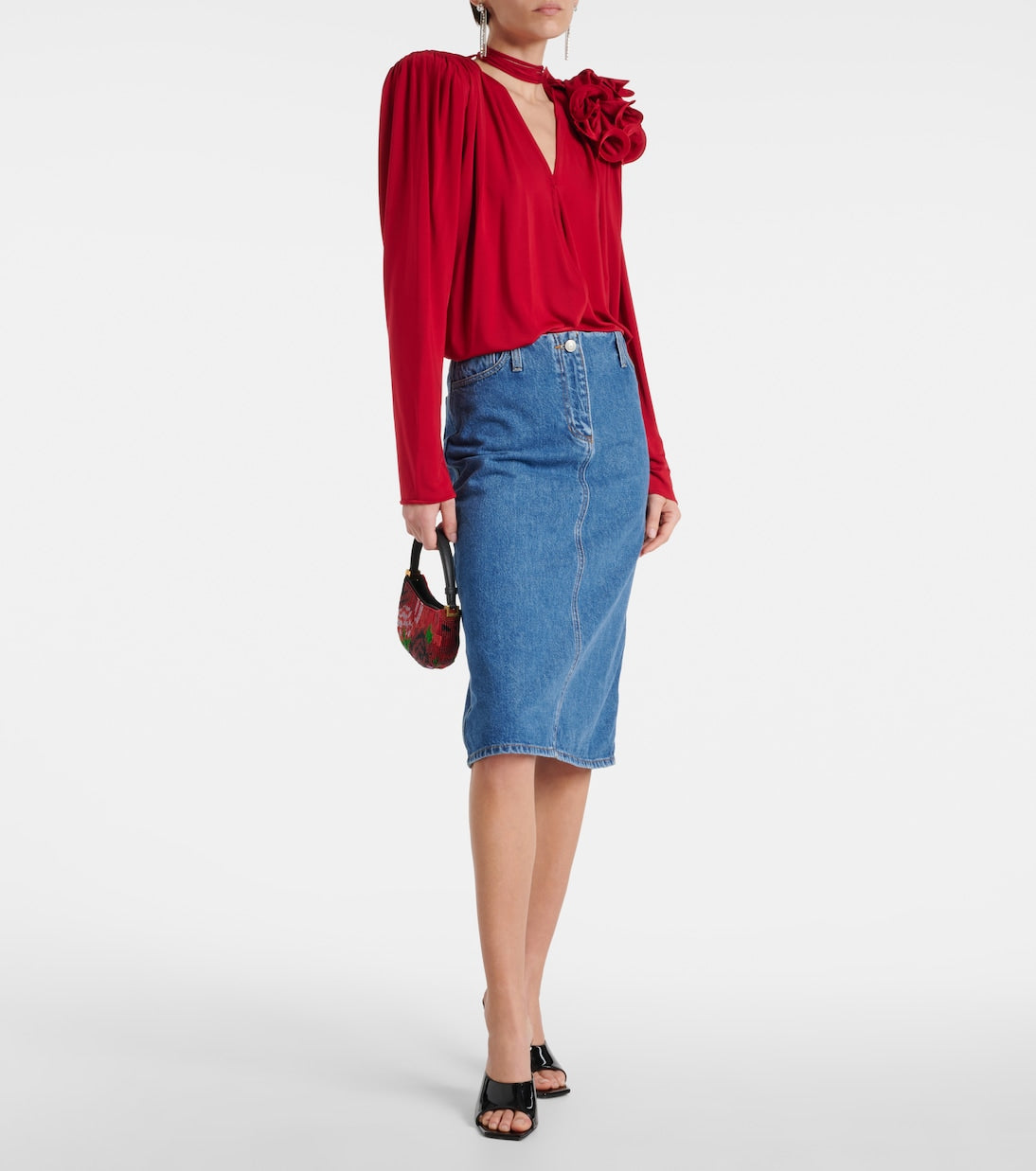 Denim midi skirt Magda Butrym, blue