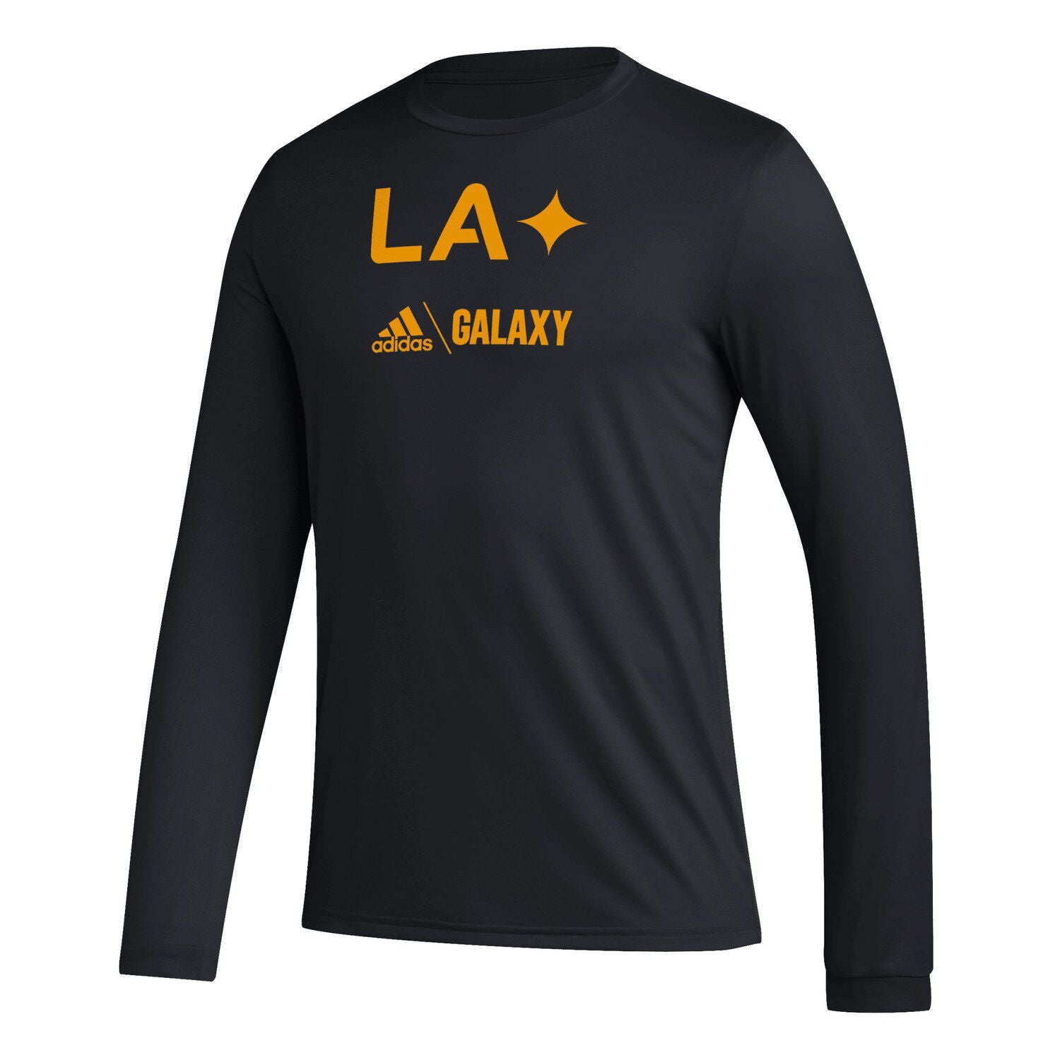 تي شيرت LA Galaxy Icon للرجال باللون الأسود بأكمام طويلة من adidas