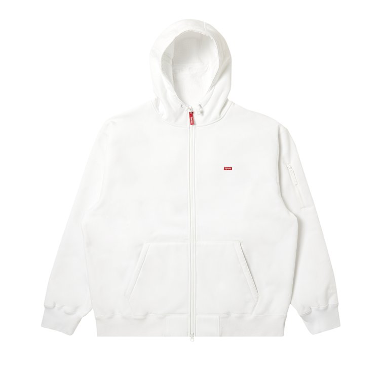 سويت شيرت Supreme WINDSTOPPER بغطاء رأس وسحّاب "أبيض"، باللون الأبيض