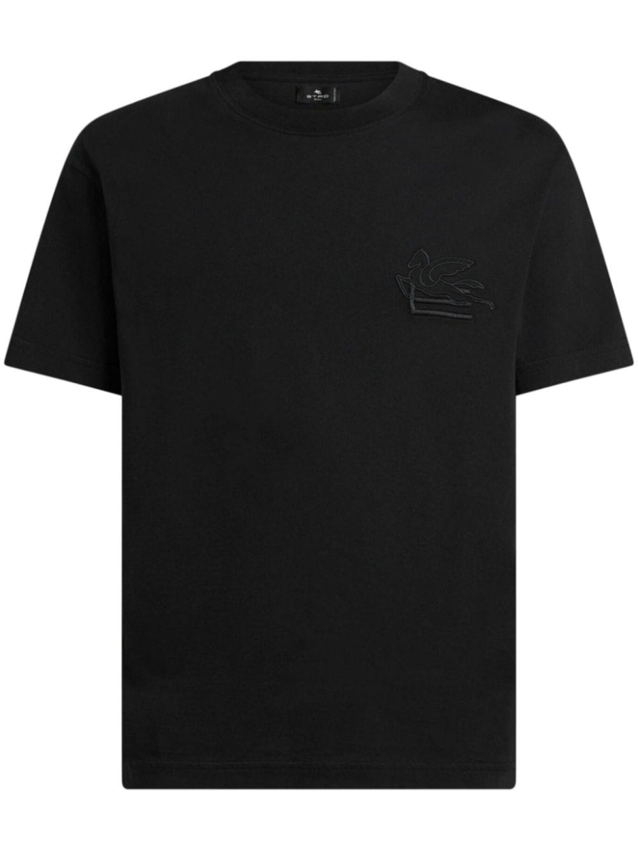 ETRO cotton t-shirt with embroidered logo, black