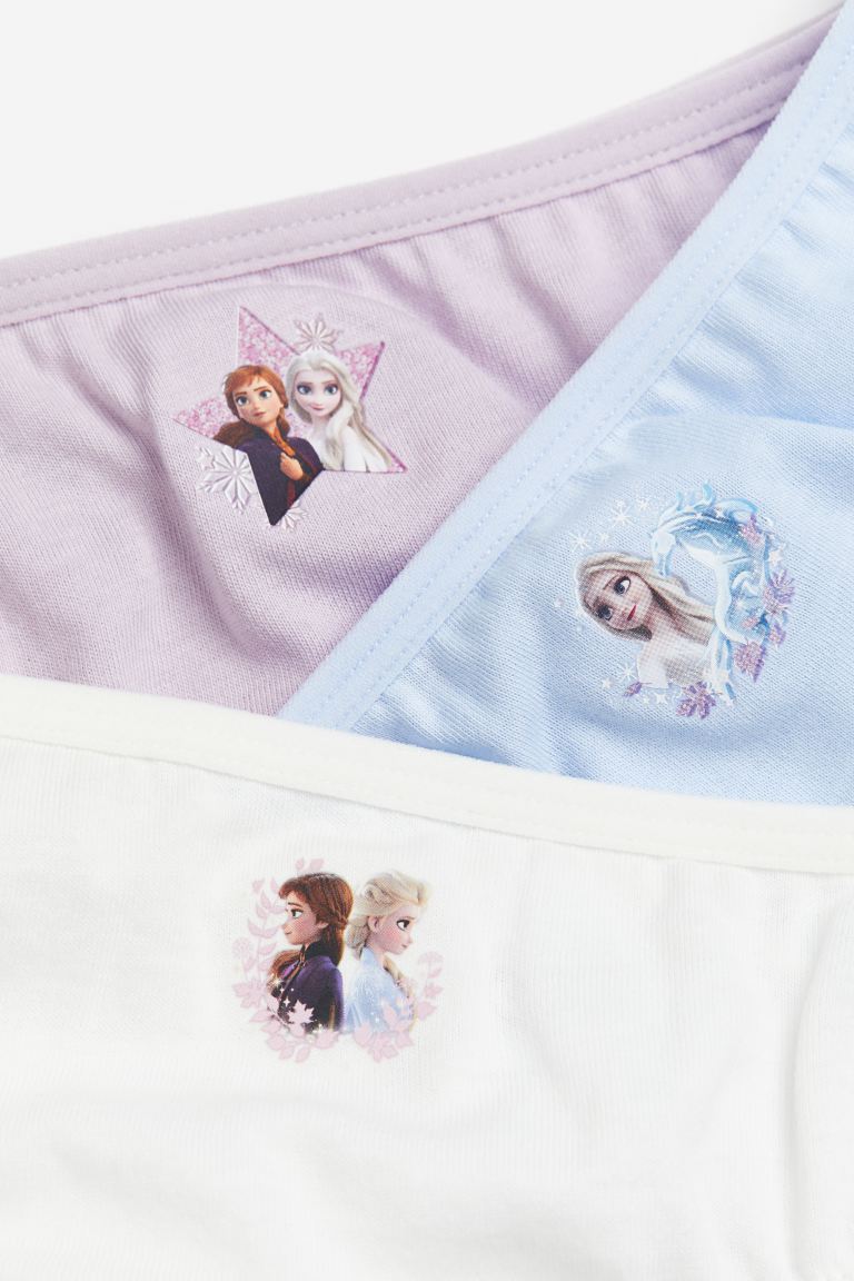 H&M Disney Frozen Cotton Briefs 7 Piece Set, Light Purple/Light Blue