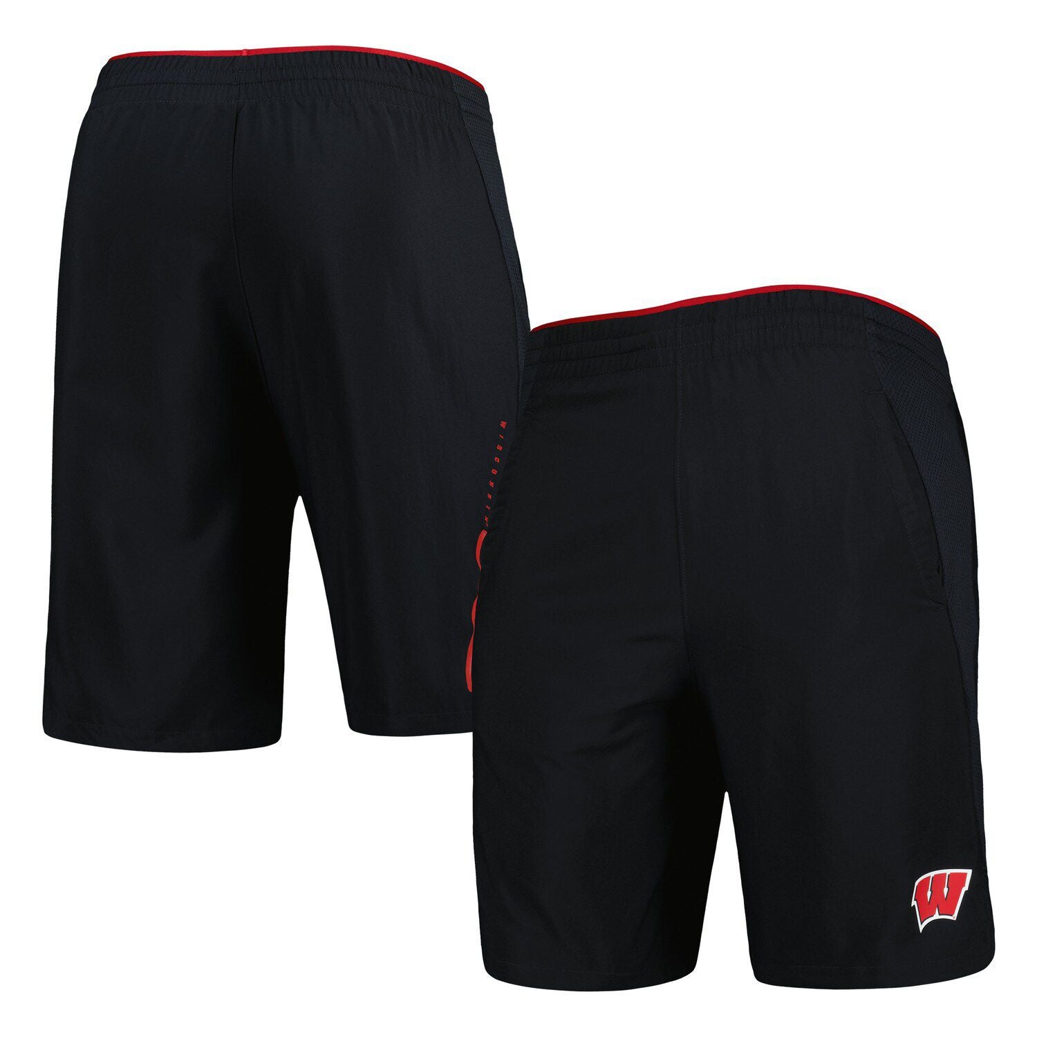 Under Armor Men's Wisconsin Badgers Black Woven Shorts