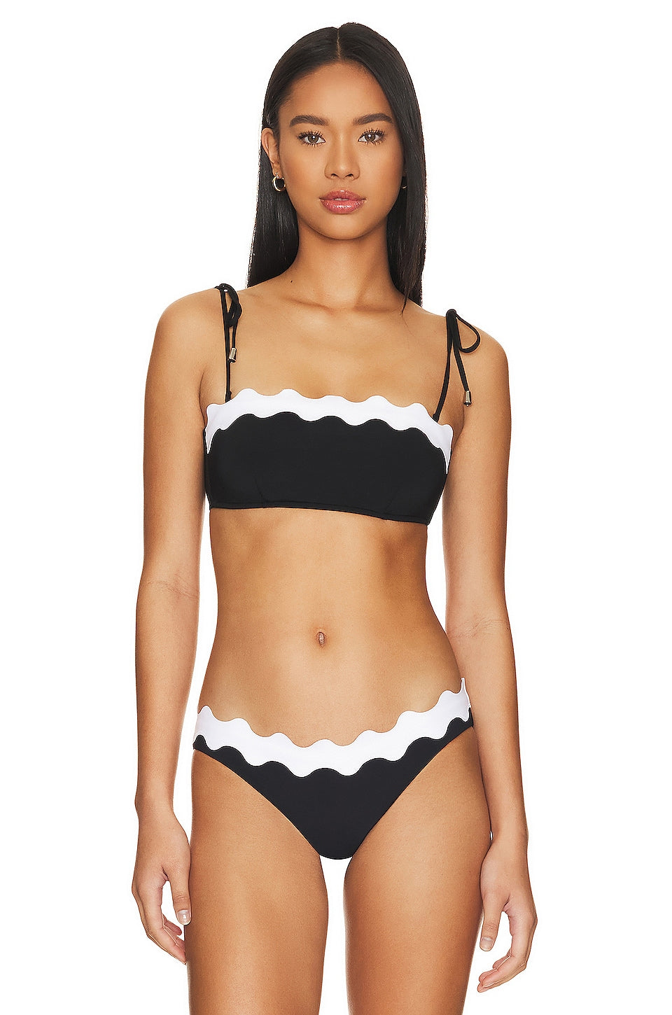 Seafolly Ric Rac Bustier Bandeau Bikini Top, Black