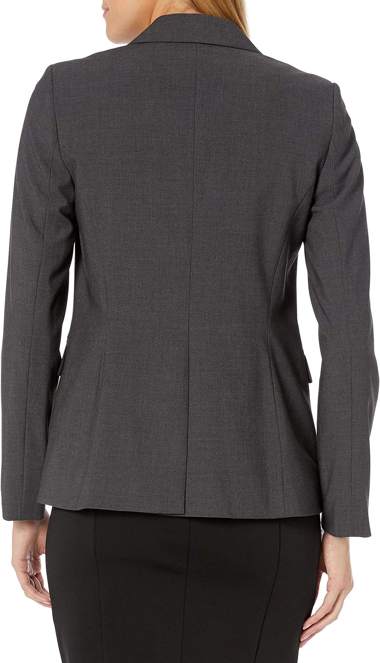 Calvin Klein Women's Lux One Button Blazer in Charcoal