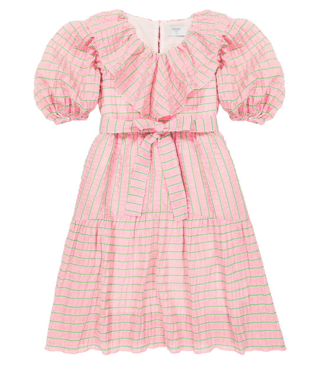 Paade Mode Striped Crinkle Cotton Dress, Pink