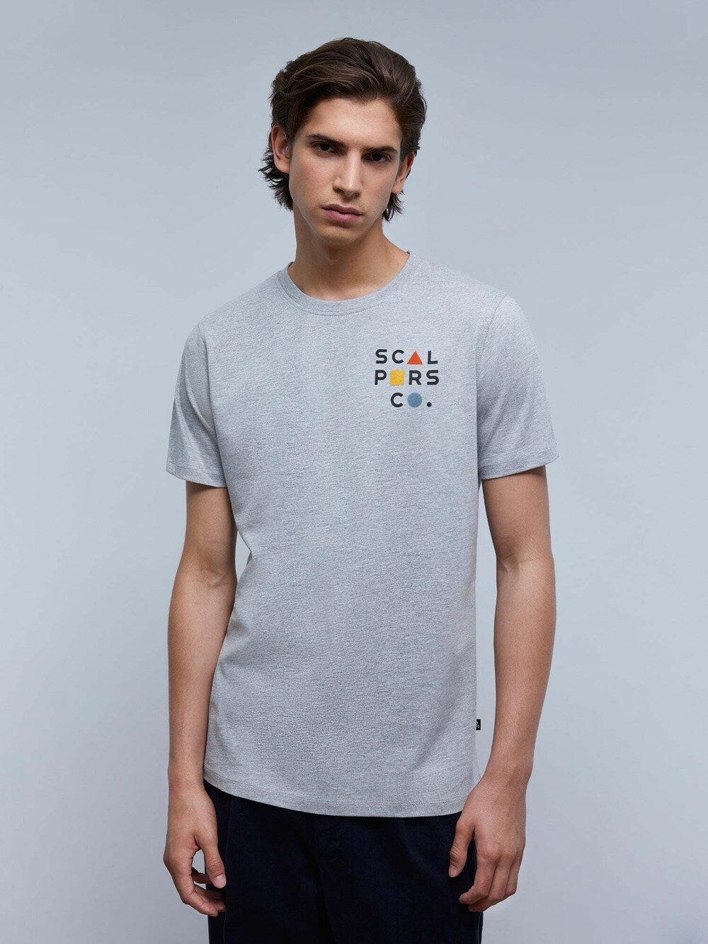 Scalpers Bau Flock T-Shirt, Mottled Gray