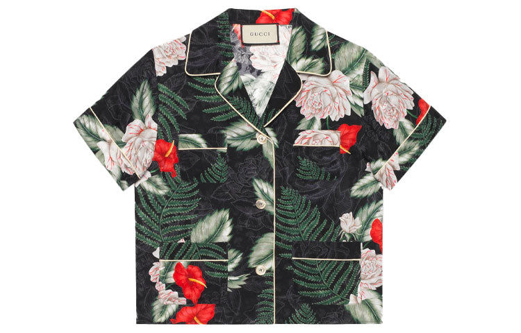 Gucci Women's Printed Shirt Black/Green