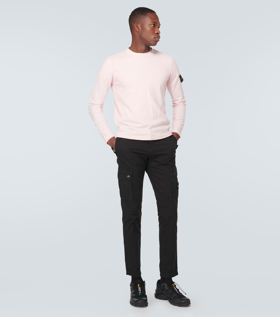 Stone Island Cotton Blend Sweatshirt, Pink