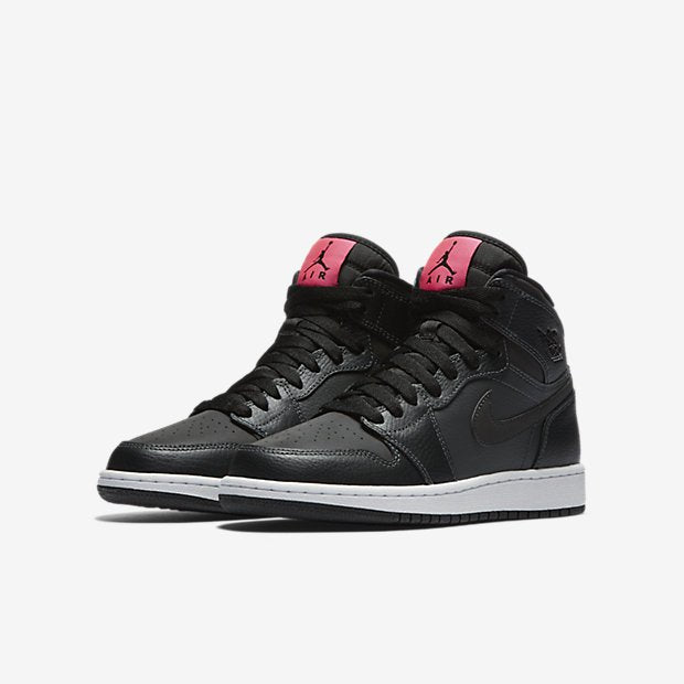 حذاء رياضي Air Jordan 1 Retro High GS 'Black Pink' باللون الأسود