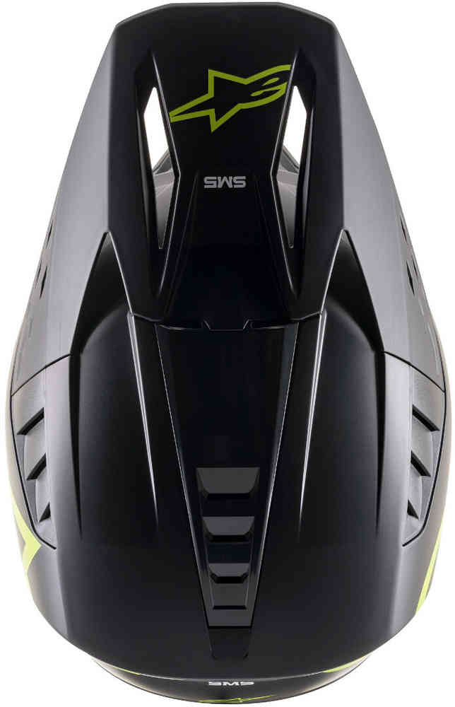 خوذة موتوكروس S-M5 Compass Alpinestars، باللون الأسود غير اللامع/الأصفر