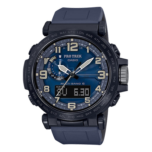 Watch Men's CASIO PRO Trek Strap Stainless Steel quartz Watch Black Mens, blue