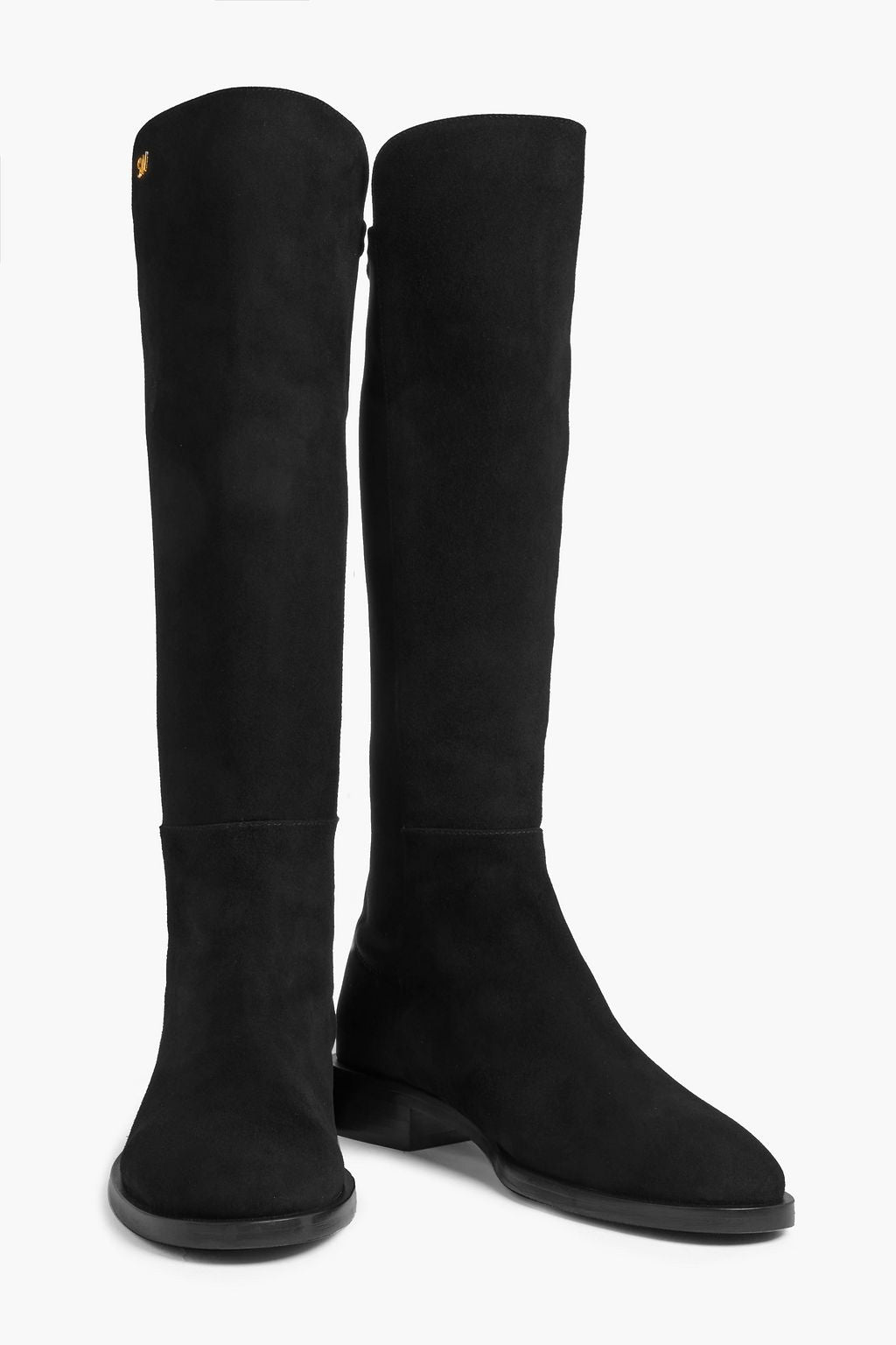 STUART WEITZMAN Suede and Neoprene Keelan City Ankle Boots, Black