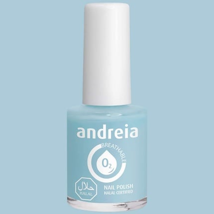 Breathable nail polish Andrey Halal, glossy vegan and cruelty-free, 10.5 ml, B3, blue, Andreia