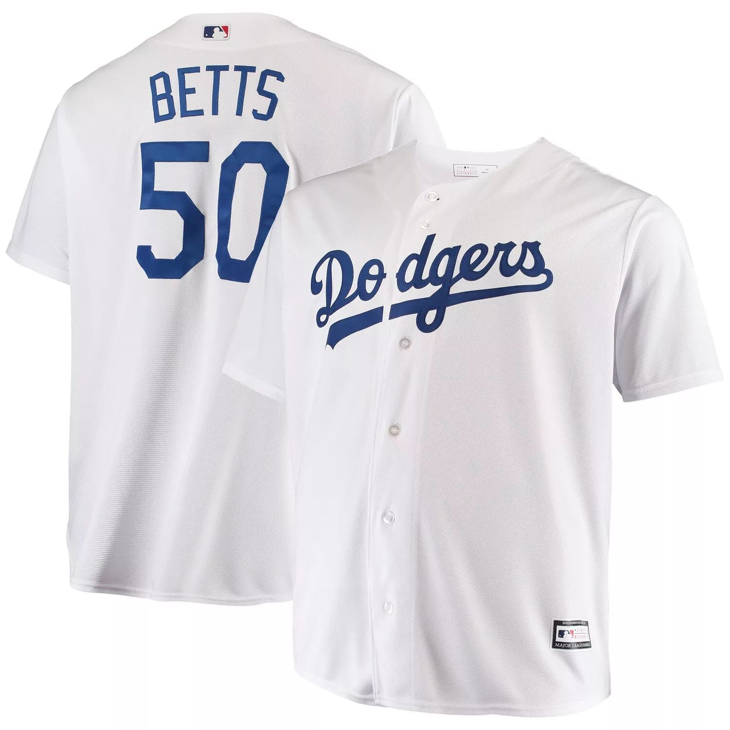 تي شيرت أبيض للرجال من Mookie Betts Los Angeles Dodgers Big &amp; Tall Replica Player